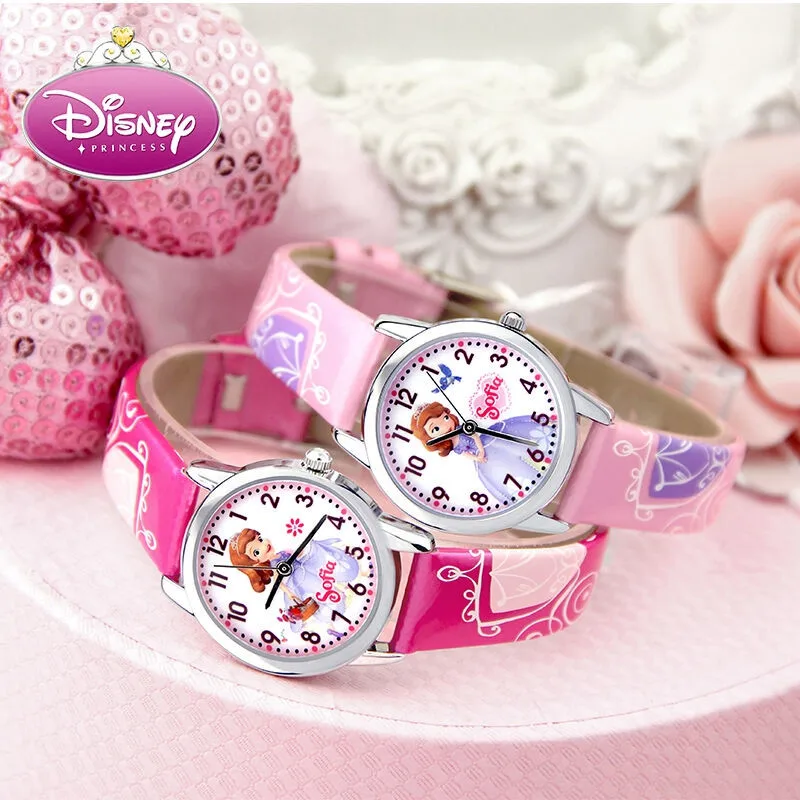 Brave Sofia Princess Child Lovely Quartz Watch Little Girls Dream Fashion Casual Leather Waterproof Watches Kid Favorite Clock