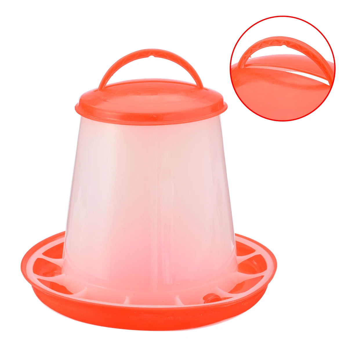 1.5kg Plastic Farm Animal Feeding Supplies Food Feeder Chicken Hen Poultry Drinker with Lid Handle