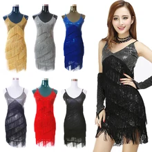 6 цветов, женское платье для латинских танцев с блестками, платья для латинских танцев, длинные женские платья с кисточками, танцевальные платья для взрослых, Одежда для танцев