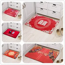 Китайский стиль ковер свадебные красные радостное жениться коврик/коврик для гостиной ковры Спальня Декор дверной коврик- скольжения Tapete абсорбент