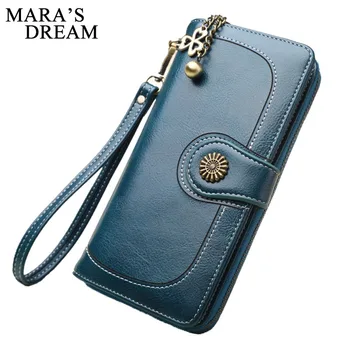 

Mara's Dream New 2020 Fashion Women Wallet Long Purses Female Clutch PU Leather Credit card Holder Solid Color Hasp Bag carteira