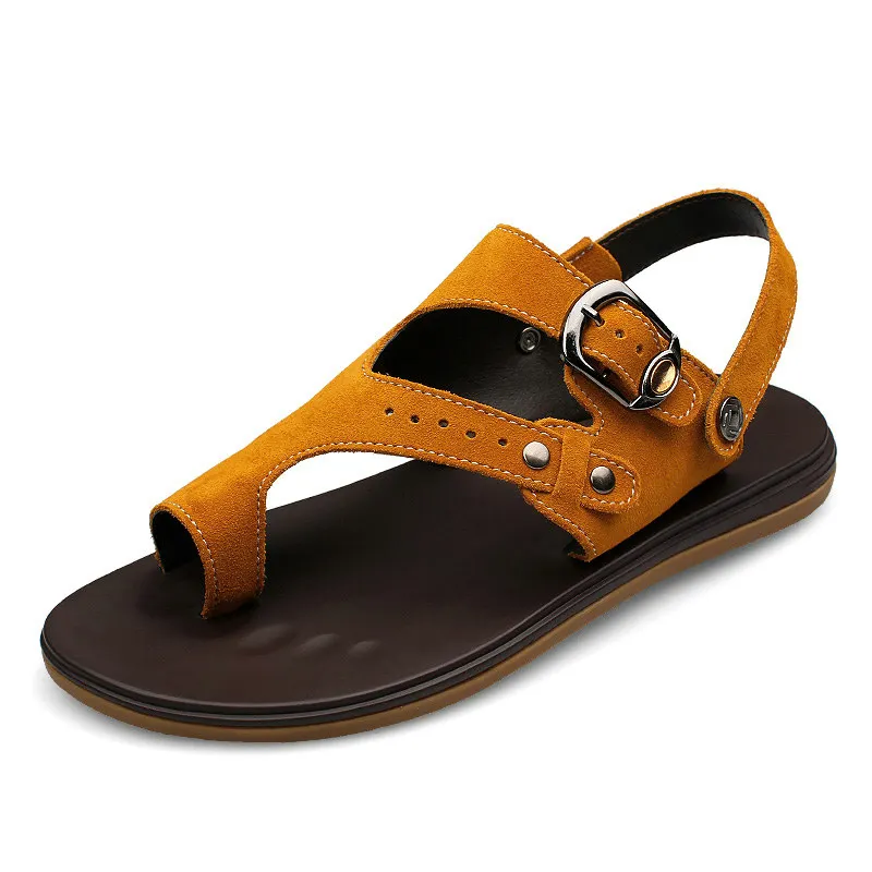 Mens Designer Sandals Suede Leather Men Sandalias Planas Male Casual