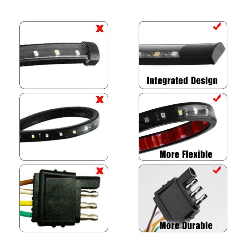 12 В гибкая светодиодная лента DRL Беговая лампа для автомобиля грузовика задние ворота поворотной сигнальный светодиод бар водонепроницаемый Обратный Стоп-сигнал