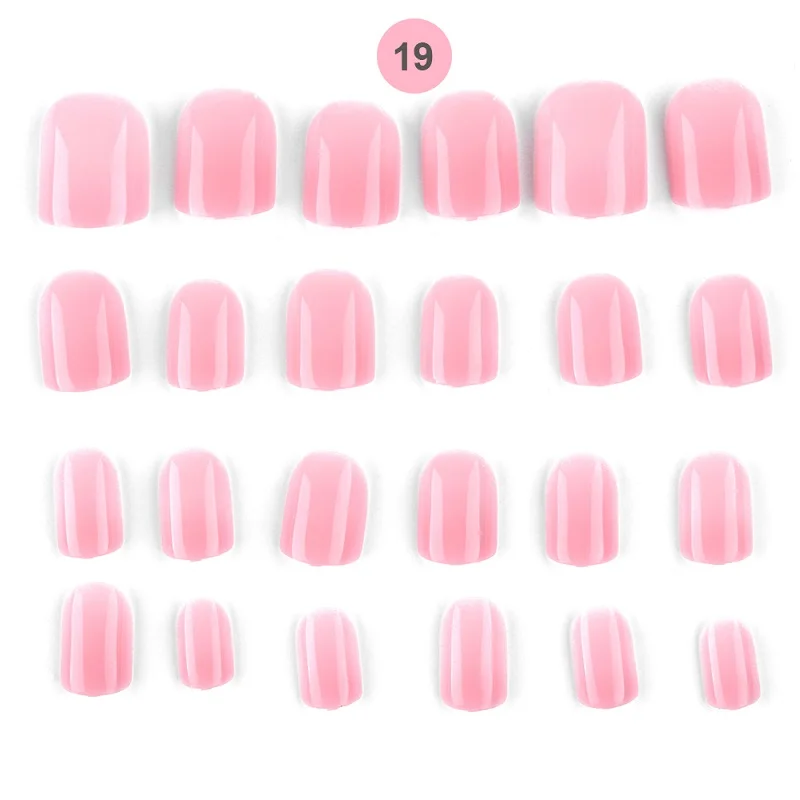 24 шт 18 цветов Пластиковые французские дизайны накладные ногти полное ...