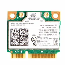 Intel 7260HMW в Dual Band Беспроводной+ Bluetooth 4,0 мини PCI-E карты WLAN C26