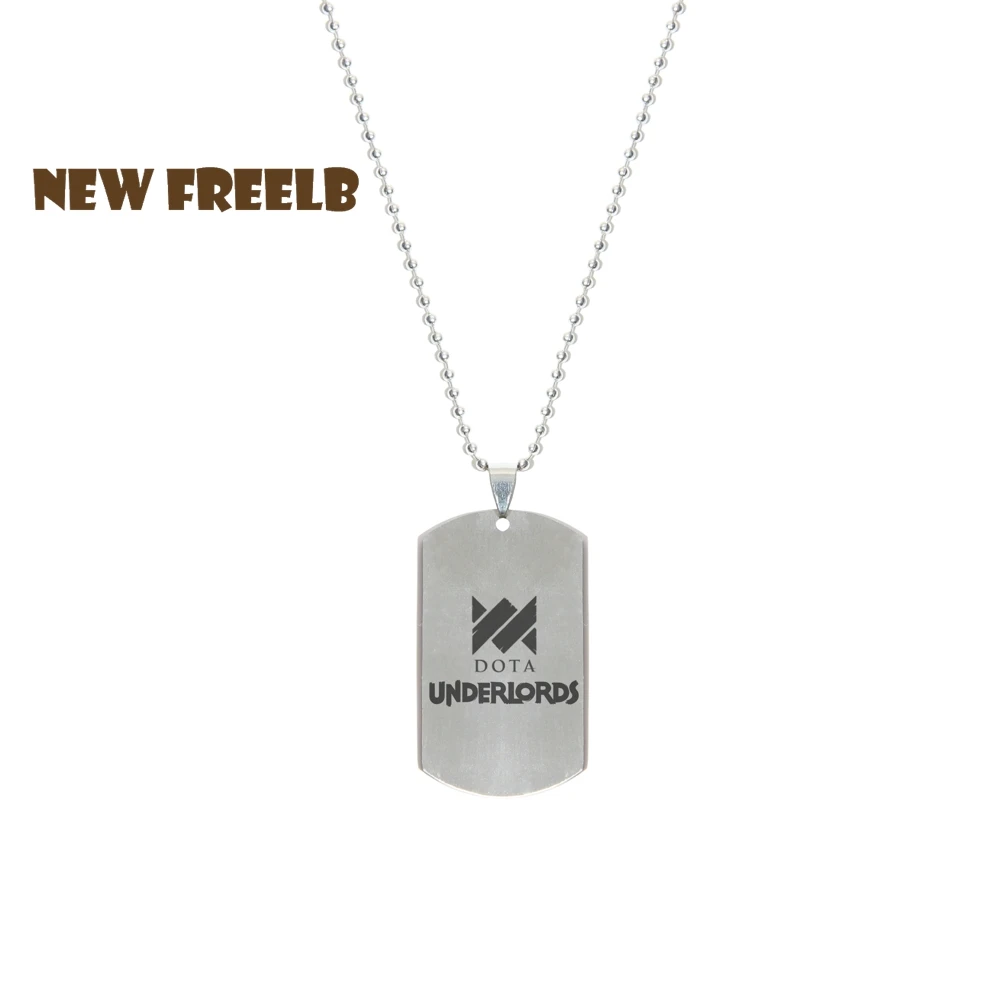 

New Game Dota Underlords logo Dog Tag Stainless Steel Chain Necklaces Laser Print Fashion Jewelry for Women men fans