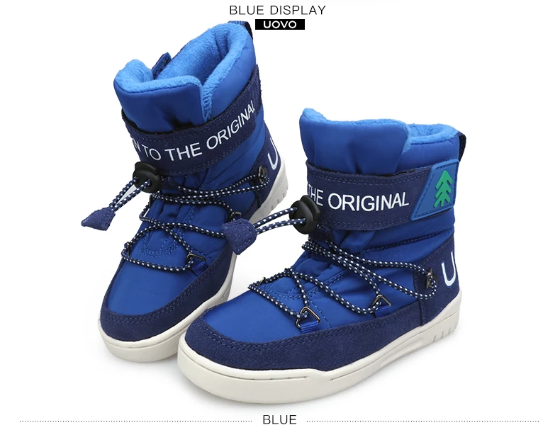 Winter Snow Boots Kids 2020 UOVO New Arrival Fashion Children Warm Boots Boys and Girls Shoes With Plush Lining #29-37