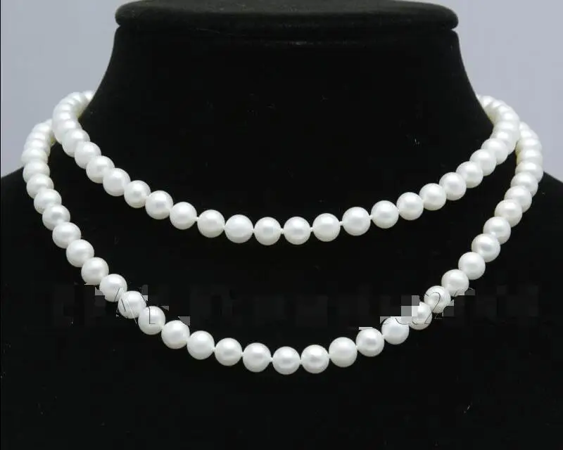 

Free shipping hot sale Women Bridal Wedding Jewelry >>2016 NEW fashion 8-9mm beautiful white freshwater real pearls necklace 50