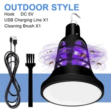 220 В E27 светодиодный антимоскитная лампа USB 5 В светодиодный светильник для домашнего освещения Жук Zapper ловушка лампа насекомых Противомоскитный Репеллент свет