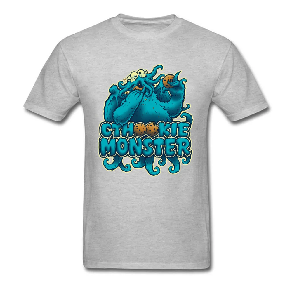 cthookie monster 5175 Tops Shirt Brand New Crewneck Printed On Short Sleeve Pure Cotton Men Top T-shirts Design Tee-Shirts cthookie monster 5175 grey