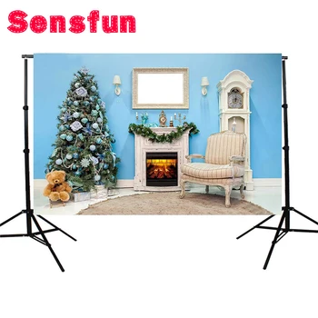 

Merry Christmas 7x5ft Computer Printed Children Party Studio Props Retro Christmas Fireplace Studio Photo Backdrops