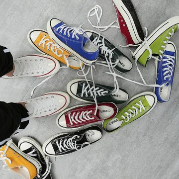 

Men Canvas Shoes 2019 Fashion Solid Color Men Vulcanized Shoes Lace-up White Casual Shoes Men Sneakers