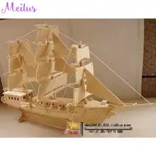 Деревянная образовательная модель и строительство Европейский парусный корабль 3D головоломка DIY подарки и игрушки для детей