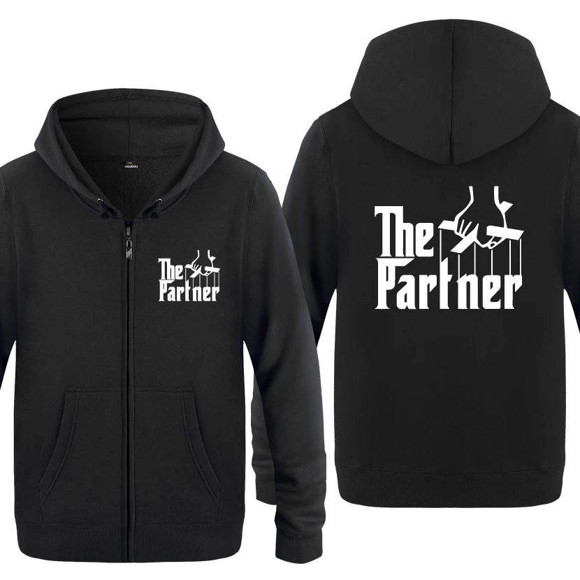 cheap The Partner Creative Novelty Hoodies Men 2018 Men #039;s Fleece Zipper Cardigans Hooded Sweatshirts