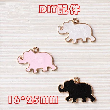 

Wholesale Glitter Enamel Alloy Animal Elephant Charms DIY jewelry Findings Fashion Earring Necklace pendants Oil Drop Charm