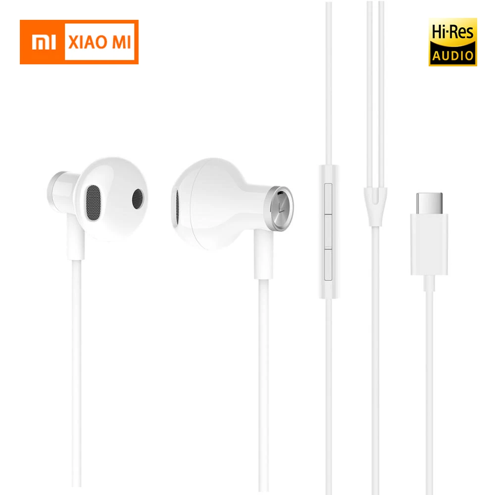 

HIFI Original Xiaomi Hybrid DC Half In-Ear earphone Type-C MEMS Microphone Wire Control Dual Driver for Android system BRE02JY