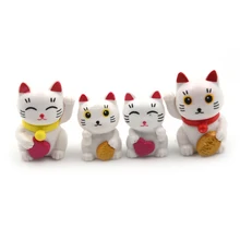 4 pçs adorável bonito dos desenhos animados gatos sorte micro paisagem gatinho microlandschaft pote ferramentas de cultura jardim decorações miniaturas
