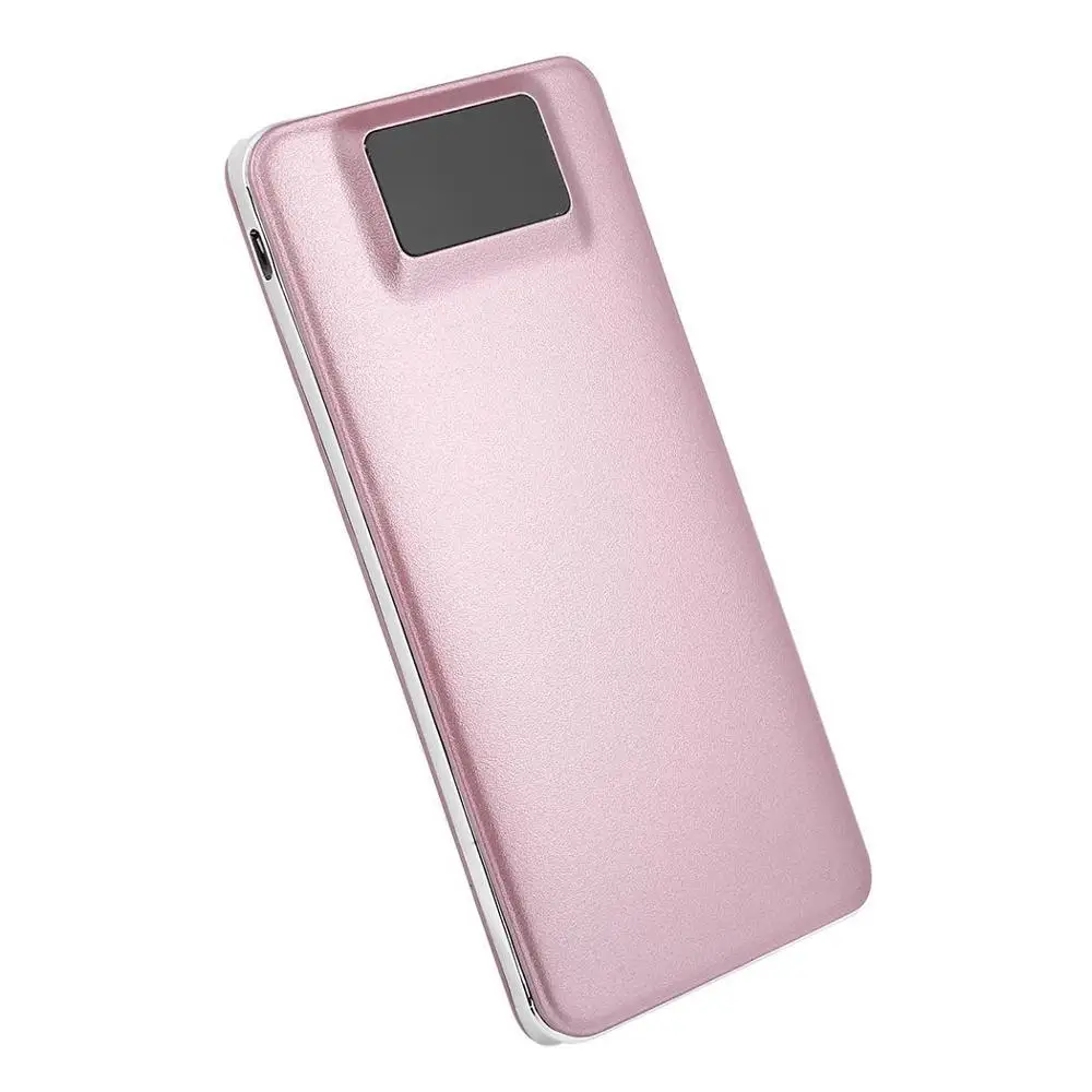 20000 мАч портативный внешний аккумулятор банк питания ЖК-дисплей цифровой дисплей повербанк двойной USB выход телефон зарядное устройство для мобильного телефона - Цвет: Rosy Gold