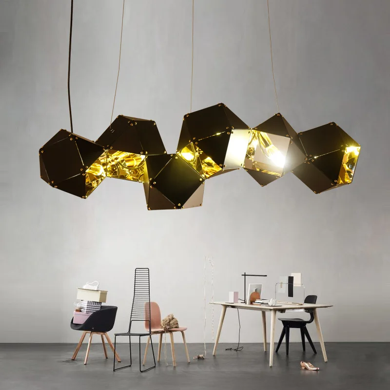  Loft iron cube lampshade pendant light cord rectangle hanglamp nordic dinning room office bar kitch - 32802027150