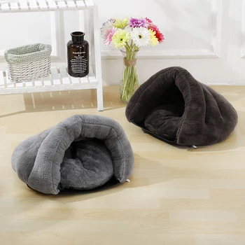 

DnnyKarl Slipper Shape Pet House Hand Wash Comfortable Cat Sleeping Bag Warm Bed Kennel Puppy Dog Lamb Cashmere New Cushion Cave