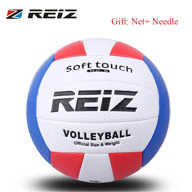 

REIZ Volleyball Ball Indoor Outdoor Competition Training Ball Men Women Official Size Weight Soft Touch Volleyball high quality