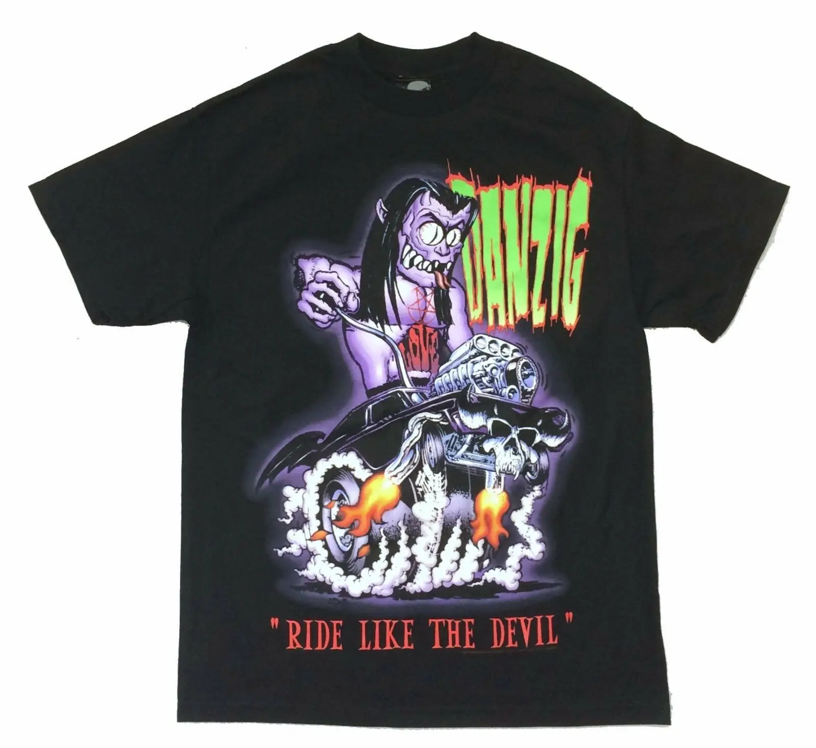 Danzig Ride Like The Devil Hot Rod черная футболка новый официальный | Мужская одежда