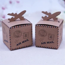 Casamento 20 unids/lote papel Kraft clásico caja de dulces de boda, barra de dulces de correo aéreo, decoración de boda, suministros para eventos y fiestas