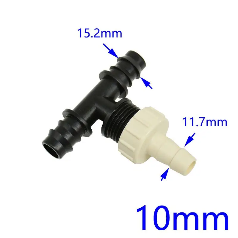 Садовый шланг 1/" до 1/4" 3/" Редукционный тройник делитель воды 16 мм до 4 мм 6 мм 8 мм 10 мм шланг тройник соединитель 1 шт - Цвет: 10mm