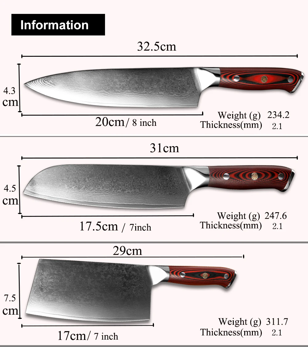 XITUO поварской нож дамасская сталь Профессиональный кухонный нож santoku острый резка мяса китайский кухонный нож высококачественный гвоздь G10