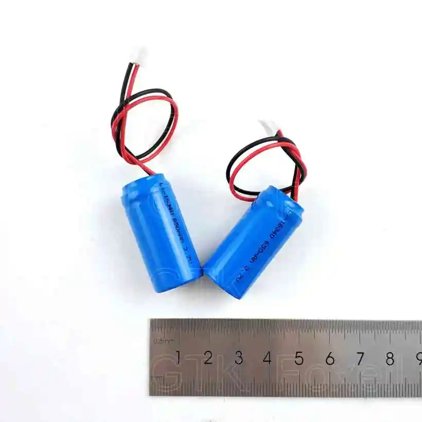 10 шт. 16340 3 7 В 650 мА · ч литиевая батарея с проводами PCB 2p для светодиодных фонариков