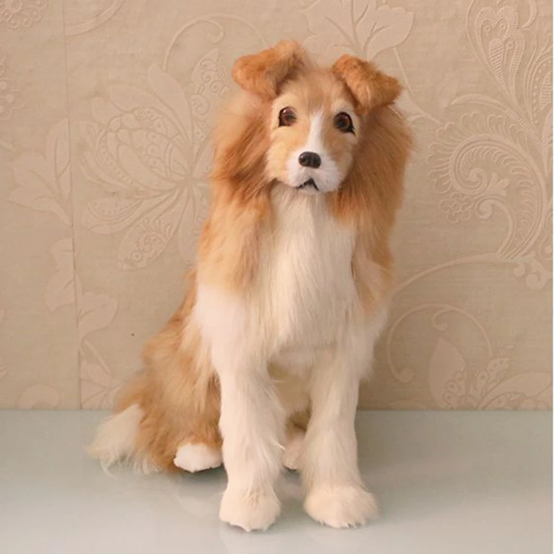 Dorimytrader lifelike animal wolf dog plush toy simulation animals Sheepdog Golden retriever dog Home Decoration Photography props DY80008 (9)