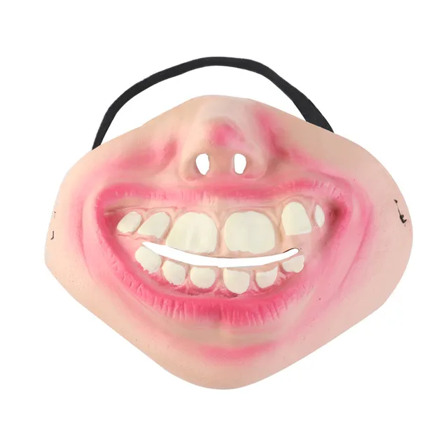 NICEMXAS Big Teeth Latex Mask for Movie Fancy Dress Masquerade Party Horror Creepy Elastic Band Half Face Masks Funny Costume