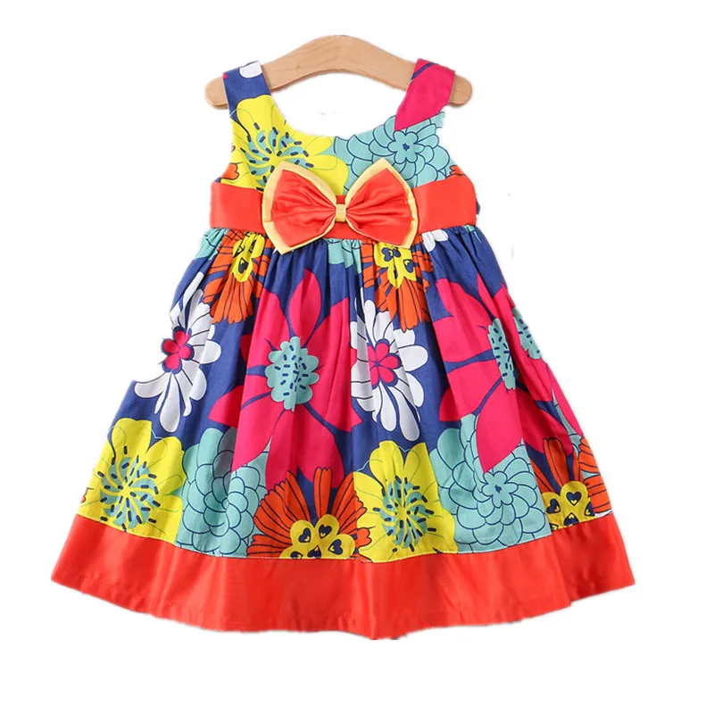 FORIDA KIDS 2017 New High Qualtiy Flower Print Girl Dress Cotton