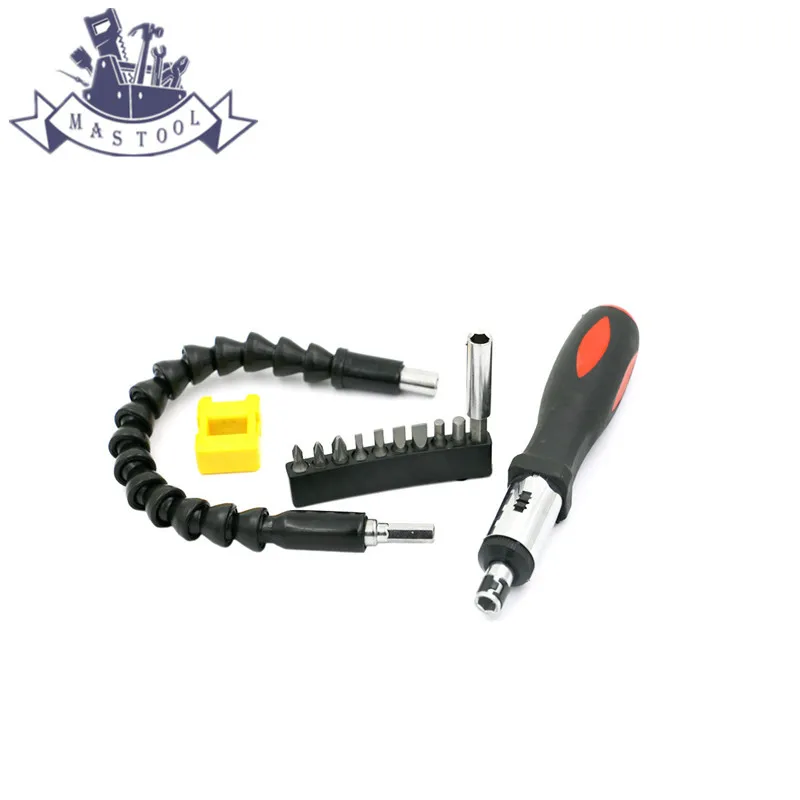 Two way Long Reach Ratchet Screwdriver Set Hand Tools Kit Flexible