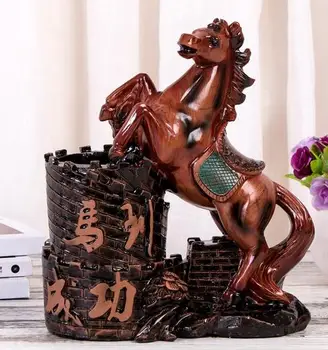 

Chinese style lives in the resinous adornment penholder study to receive multifunctional practical gift horse archaize antique