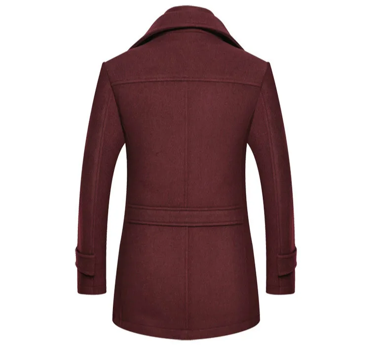 Зимнее красное шерстяное пальто, Мужская тонкая ветровка большого размера, мужское плотное удлиненное шерстяное пальто, мужское осеннее повседневное пальто, 3xl 4xl