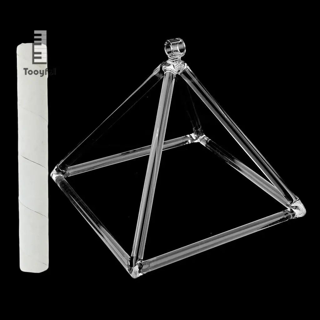 Tooyful Sacral Chakra Crystal Singing Pyramid D Note for Meditation Prayer Relaxation 8''+Suede Mallet