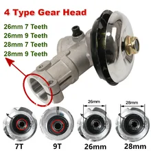 26mm/28mm tondeuse boîte de vitesses motoréducteur débroussailleuse coupe gazon remplacer tête d'engrenage tondeuse à gazon pièces outil de jardinage 7 9 dents