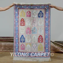 Yilong 3'x4. 5' античный ручной работы Шелковый садовый коврик изысканный четырехсезонный коврик ручной работы(0601