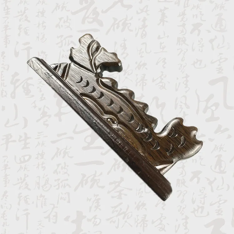  Dragon-shaped Penholder Durable Black Catalpa Practical Table Brush Holder Stationery Calligraphy T