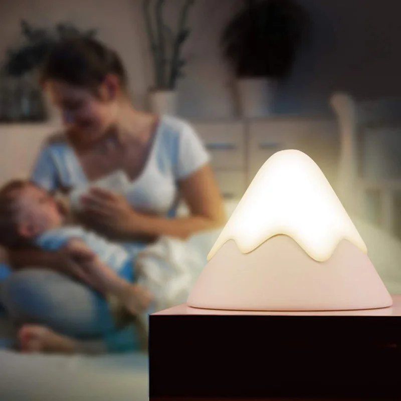

Snowy Mountain Silicone LED night with Touch Sensor Rechargeable Home Decor Tap Clap Sound Control Night Lamp with USB Charging