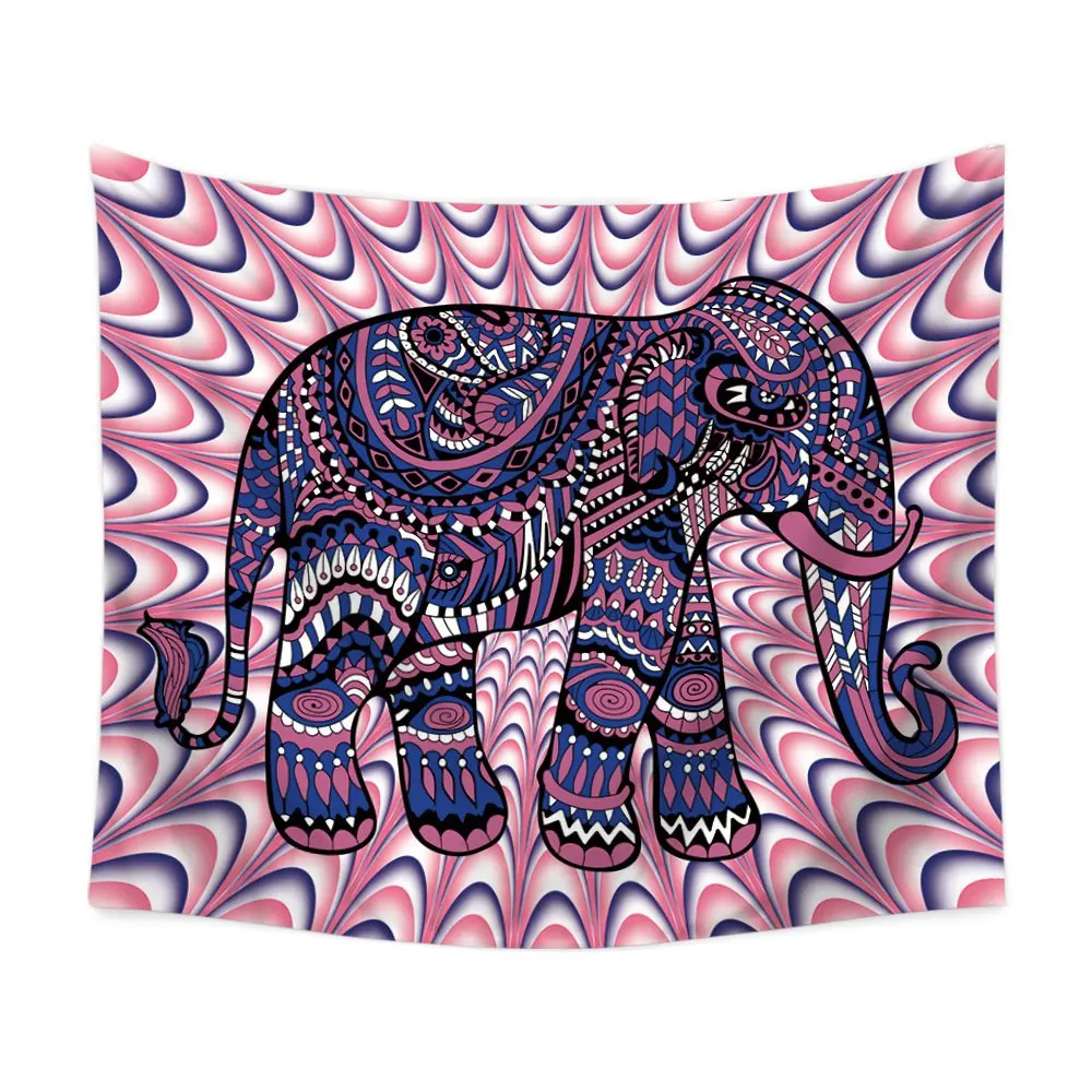

PLstar Cosmos Watercolor Elephants Tapestry 3D Printing Tapestrying Rectangular Home Decor Wall Hanging New style-7