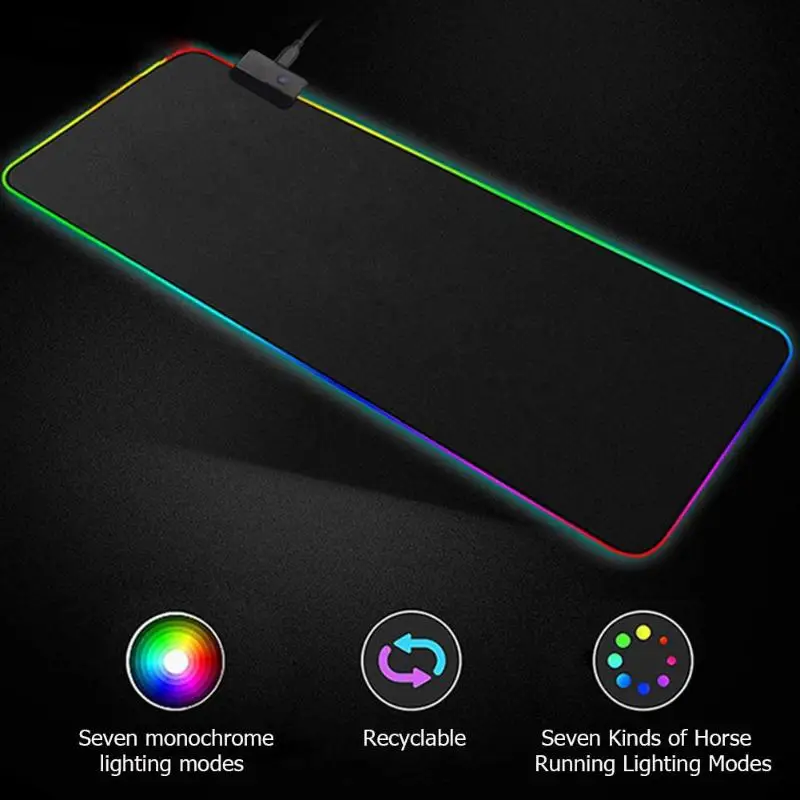 VODOOL большой USB проводной RGB коврик для мыши Диммируемый светодиодный игровой коврик для геймера коврик для мыши настольная клавиатура Коврик для мыши для компьютера ноутбука