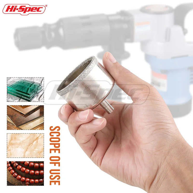 Hi-Spec 15pc 6-50mm Diamond Coated Drill Bit Set Tile Marble Glass Ceramic Hole Saw Drilling Bits For Power Tools TT002 Hi-Spec 15pc 6-50mm Diamond Coated Drill Bit Set Tile Marble Glass Ceramic Hole Saw Drilling Bits For Power Tools TT002