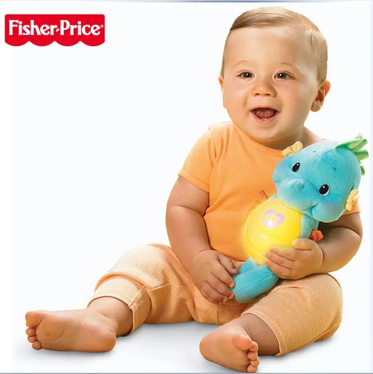 0-24 месяцев Fisher Price детские музыкальные игрушки Seahorse Appease Seahorse чучело животное, гиппокампус плюшевые куклы игрушки для малышей - Цвет: DGH82