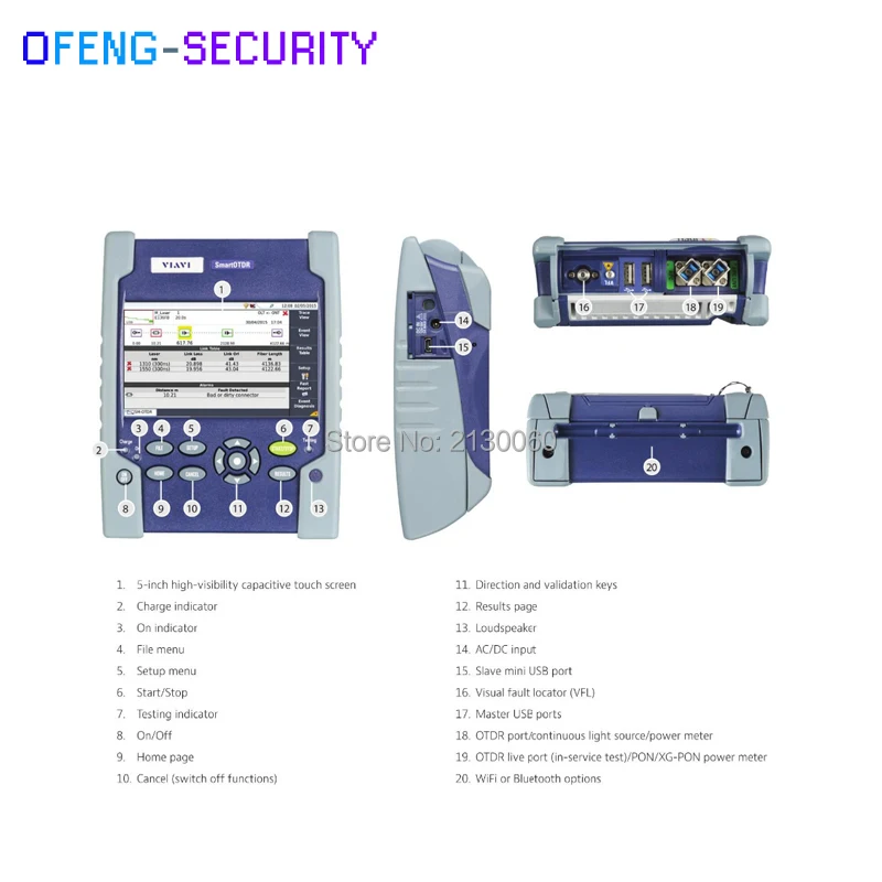 JDSU Смарт OTDR E100AS, 30/30dB Оптический измеритель коэффициента отражения методом временных интервалов, SM 1310/1550nm прибор для визуального