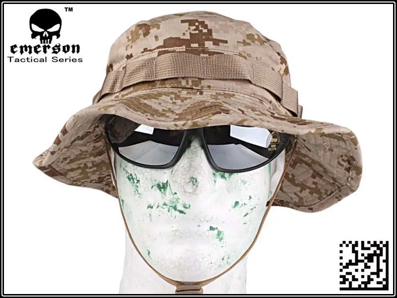  EMERSON Boonie Hat camouflage hat Military Tactical Army Hunting Hat Anti-scrape Grid Fabric desert