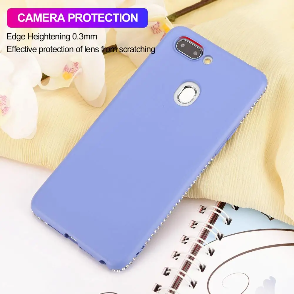 

FastDeng diamond bling edge case for Samsung s8 s9 s10 plus Soft silicone TPU candy color back Cover for Samsung Note9 A50 case