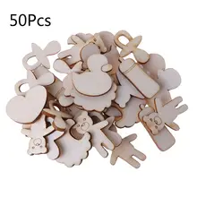 50 шт лазерная резка деревянные украшения деревянные детские тематические Формы Ремесло Свадебный декор