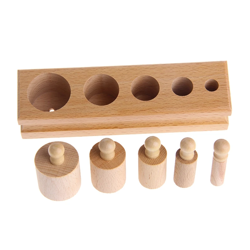  Educational Wooden Kid Montessori Cylinder Socket Early Development Teaching Toy - 32958766718